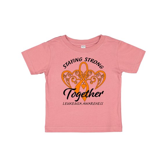 Inktastic Leukemia Awareness Staying Strong Together and Orange Ribbon Boys or Girls Baby T-Shirt