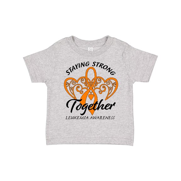 Inktastic Leukemia Awareness Staying Strong Together and Orange Ribbon Boys or Girls Toddler T-Shirt