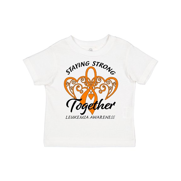 Inktastic Leukemia Awareness Staying Strong Together and Orange Ribbon Boys or Girls Toddler T-Shirt