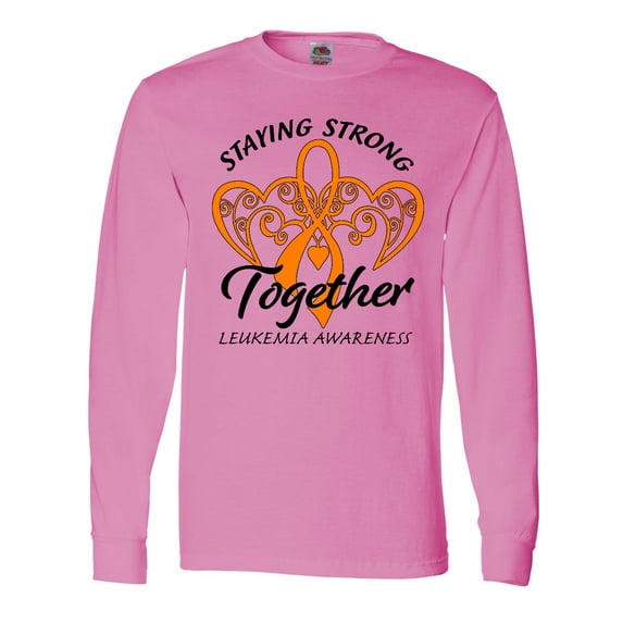 Inktastic Leukemia Awareness Staying Strong Together and Orange Ribbon Long Sleeve T-Shirt