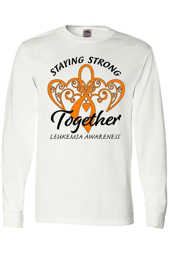 Leukemia Awareness Staying Strong Together and Orange Ribbon Long Sleeve T-Shirt