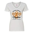 thumbnail image 1 of Inktastic Leukemia Awareness Staying Strong Together and Orange Ribbon Women's V-Neck T-Shirt, 1 of 5