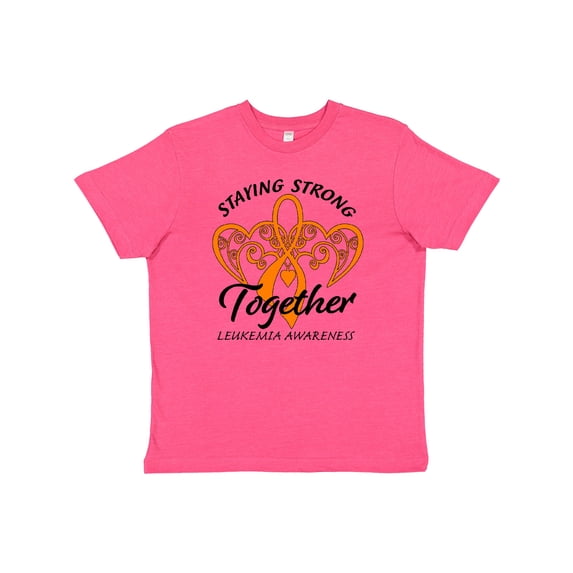 Inktastic Leukemia Awareness Staying Strong Together and Orange Ribbon Youth T-Shirt
