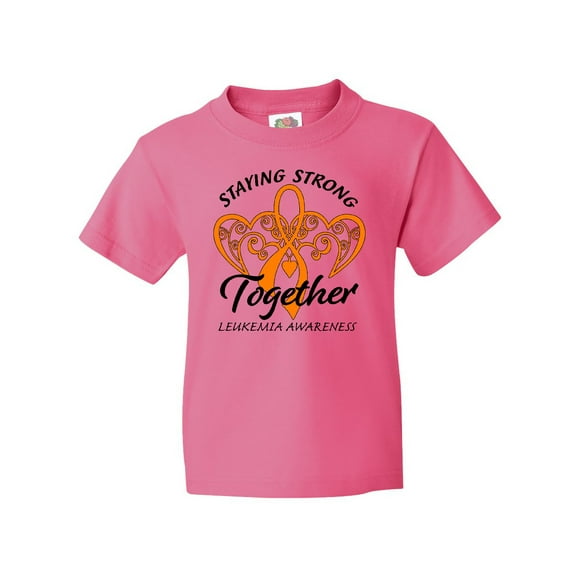 Inktastic Leukemia Awareness Staying Strong Together and Orange Ribbon Youth T-Shirt