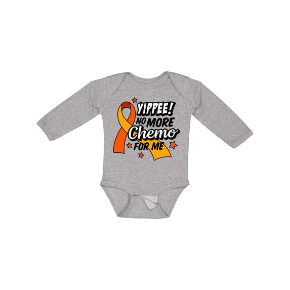 Inktastic Leukemia Awareness Yippee no More Chemo for Me Boys or Girls Long Sleeve Baby Bodysuit