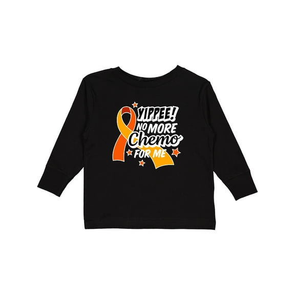 Inktastic Leukemia Awareness Yippee no More Chemo for Me Boys or Girls Long Sleeve Toddler T-Shirt