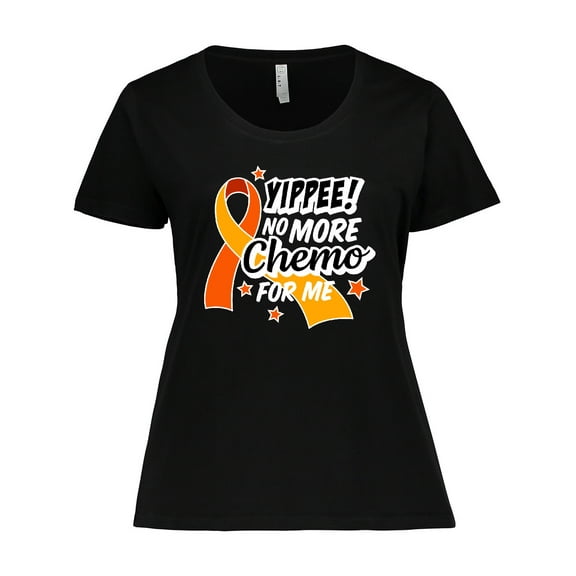 Inktastic Leukemia Awareness Yippee no More Chemo for Me Women's Plus Size T-Shirt