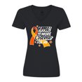 thumbnail image 1 of Inktastic Leukemia Awareness Yippee no More Chemo for Me Women's V-Neck T-Shirt, 1 of 5