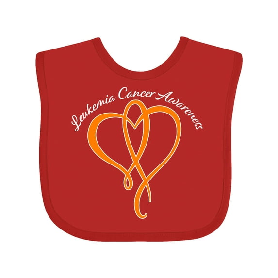 Inktastic Leukemia Awareness with Orange Ribbon Heart Boys or Girls Baby Bib