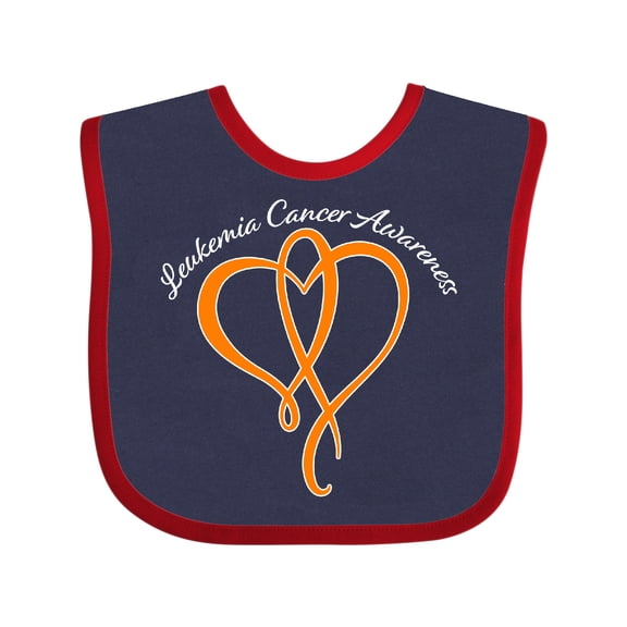 Inktastic Leukemia Awareness with Orange Ribbon Heart Boys or Girls Baby Bib