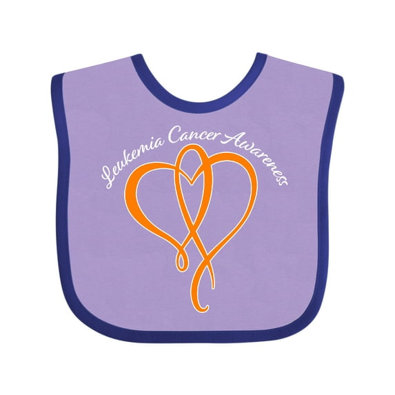 Inktastic Leukemia Awareness with Orange Ribbon Heart Boys or Girls Baby Bib