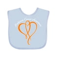 thumbnail image 1 of Inktastic Leukemia Awareness with Orange Ribbon Heart Boys or Girls Baby Bib, 1 of 4