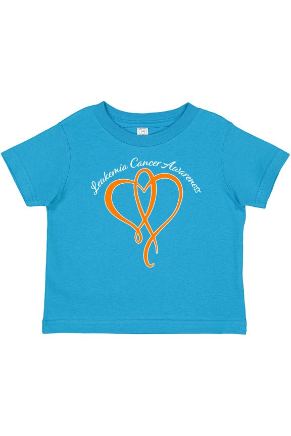 Leukemia Awareness with Orange Ribbon Heart Boys or Girls Baby T-Shirt