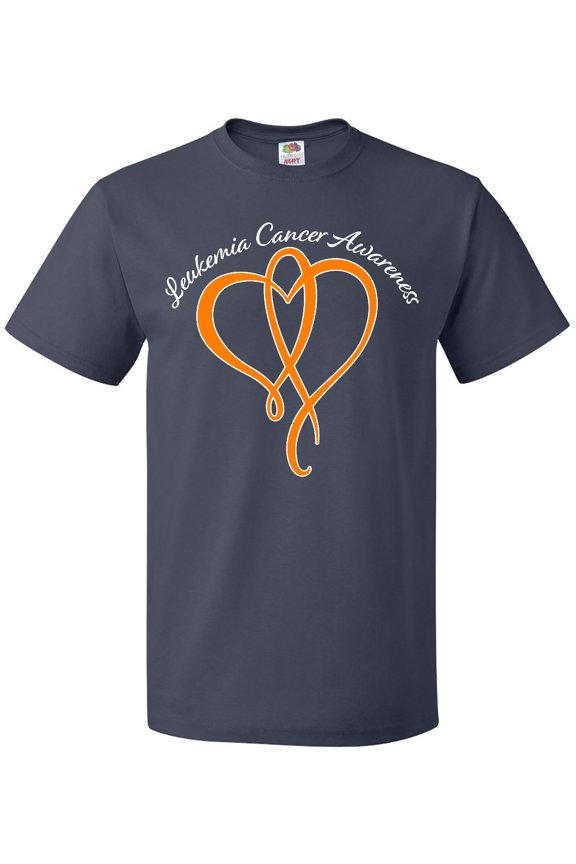 Leukemia Awareness with Orange Ribbon Heart T-Shirt