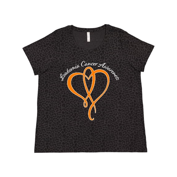 Inktastic Leukemia Awareness with Orange Ribbon Heart Women's Plus Size T-Shirt