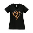 thumbnail image 1 of Inktastic Leukemia Awareness with Orange Ribbon Heart Women's Plus Size V-Neck T-Shirt, 1 of 5