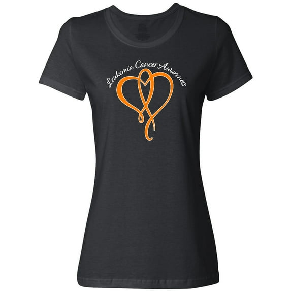Inktastic Leukemia Awareness with Orange Ribbon Heart Women's T-Shirt