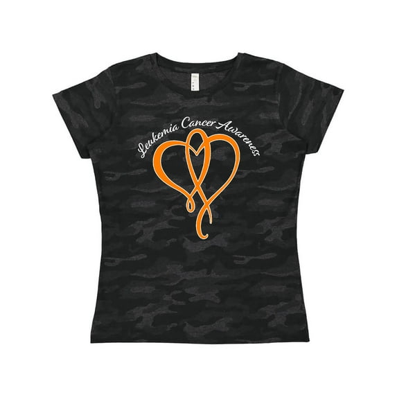 Inktastic Leukemia Awareness with Orange Ribbon Heart Women's T-Shirt