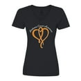 thumbnail image 1 of Inktastic Leukemia Awareness with Orange Ribbon Heart Women's V-Neck T-Shirt, 1 of 5