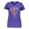 thumbnail image 1 of Inktastic Leukemia Awareness with Orange Ribbon Heart Women's V-Neck T-Shirt, 1 of 5