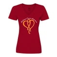 thumbnail image 1 of Inktastic Leukemia Awareness with Orange Ribbon Heart Women's V-Neck T-Shirt, 1 of 5