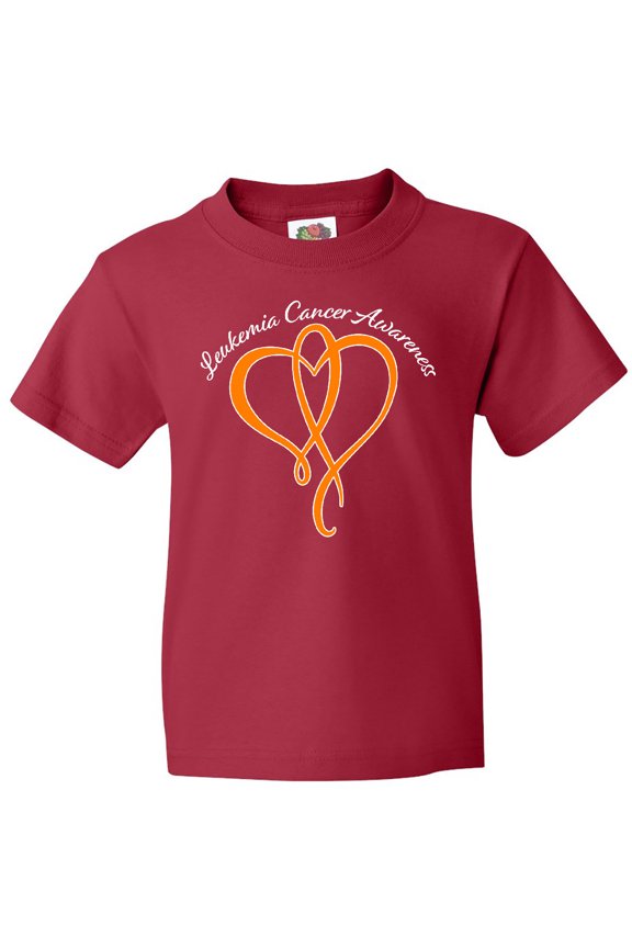 Leukemia Awareness with Orange Ribbon Heart Youth T-Shirt