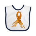 thumbnail image 1 of Inktastic Leukemia Awareness with Orange Ribbon Made of Hearts Boys or Girls Baby Bib, 1 of 4