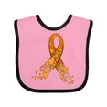 thumbnail image 1 of Inktastic Leukemia Awareness with Orange Ribbon Made of Hearts Boys or Girls Baby Bib, 1 of 4