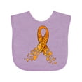 thumbnail image 1 of Inktastic Leukemia Awareness with Orange Ribbon Made of Hearts Boys or Girls Baby Bib, 1 of 4