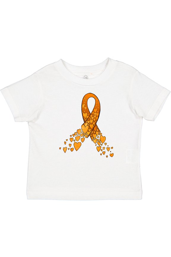 Leukemia Awareness with Orange Ribbon Made of Hearts Boys or Girls Baby T-Shirt