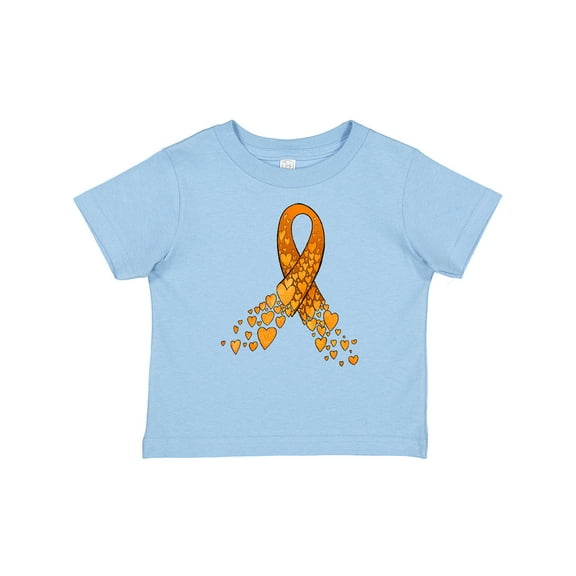 Inktastic Leukemia Awareness with Orange Ribbon Made of Hearts Boys or Girls Baby T-Shirt