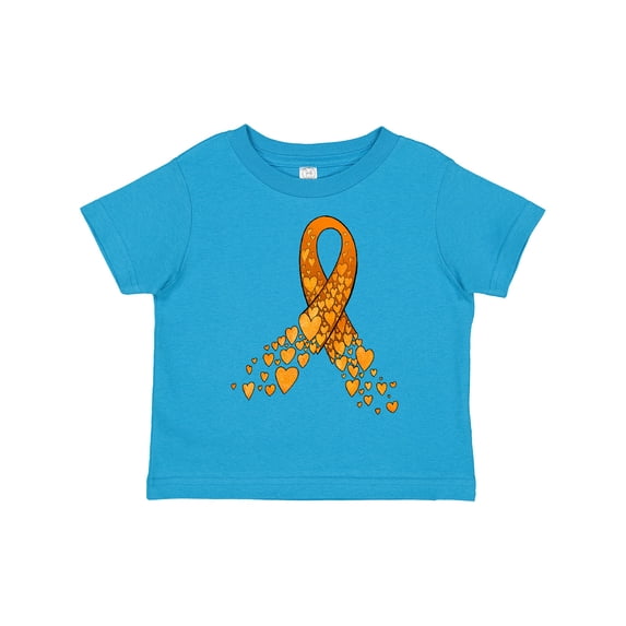 Inktastic Leukemia Awareness with Orange Ribbon Made of Hearts Boys or Girls Toddler T-Shirt