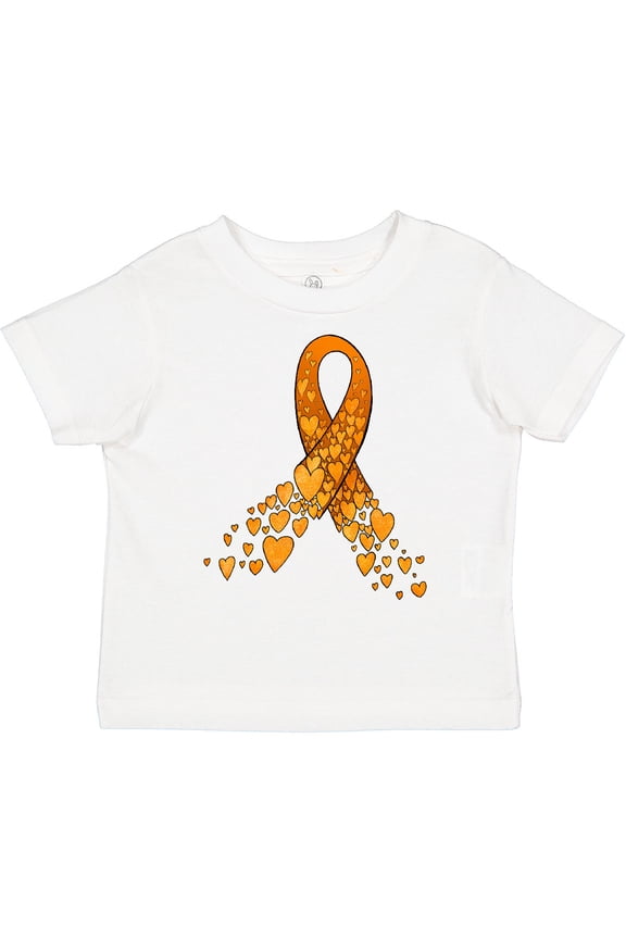 Leukemia Awareness with Orange Ribbon Made of Hearts Boys or Girls Toddler T-Shirt