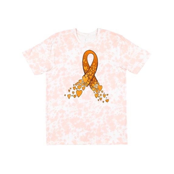 Inktastic Leukemia Awareness with Orange Ribbon Made of Hearts T-Shirt