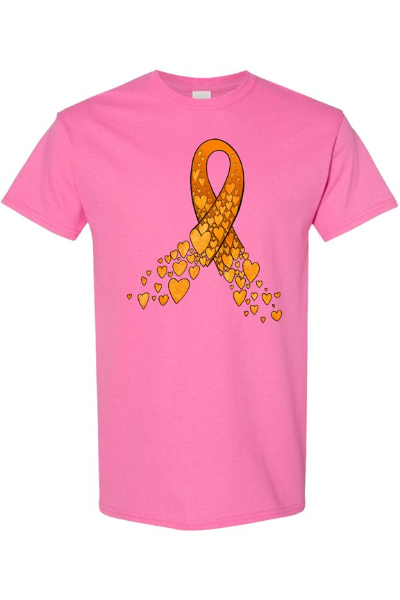 Leukemia Awareness with Orange Ribbon Made of Hearts T-Shirt