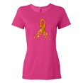 thumbnail image 1 of Inktastic Leukemia Awareness with Orange Ribbon Made of Hearts Women's T-Shirt, 1 of 5