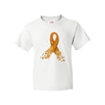 thumbnail image 1 of Inktastic Leukemia Awareness with Orange Ribbon Made of Hearts Youth T-Shirt, 1 of 5