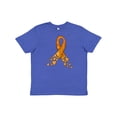 thumbnail image 1 of Inktastic Leukemia Awareness with Orange Ribbon Made of Hearts Youth T-Shirt, 1 of 5