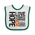 thumbnail image 1 of Inktastic Leukemia Cancer Hope Love Strength Boys or Girls Baby Bib, 1 of 4
