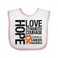 thumbnail image 1 of Inktastic Leukemia Cancer Hope Love Strength Boys or Girls Baby Bib, 1 of 4