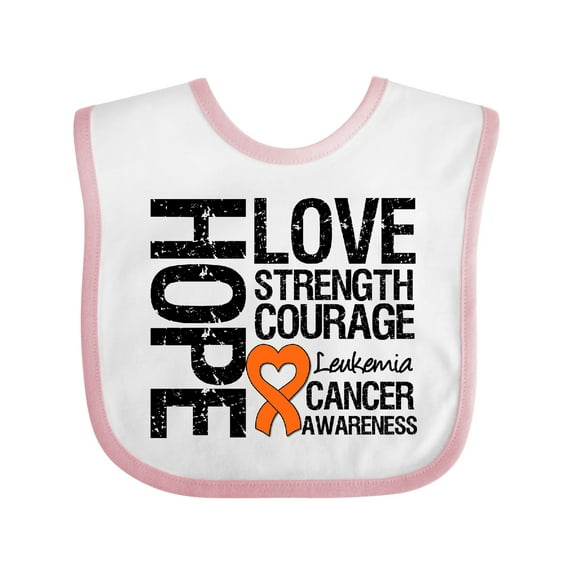 Inktastic Leukemia Cancer Hope Love Strength Boys or Girls Baby Bib