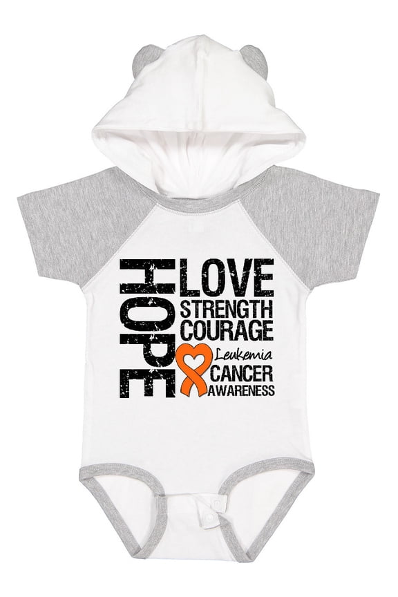 Leukemia Cancer Hope Love Strength Boys or Girls Baby Bodysuit
