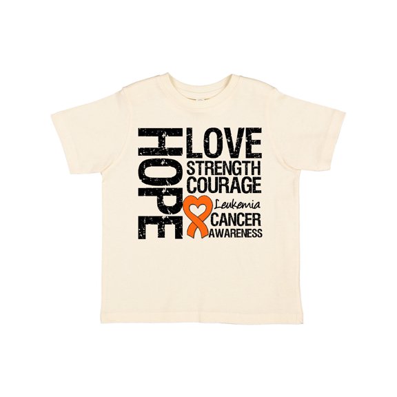 Inktastic Leukemia Cancer Hope Love Strength Boys or Girls Toddler T-Shirt