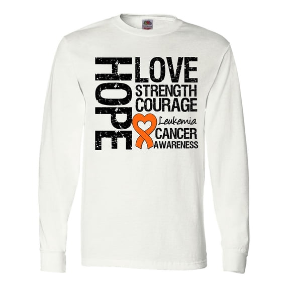 Inktastic Leukemia Cancer Hope Love Strength Long Sleeve T-Shirt