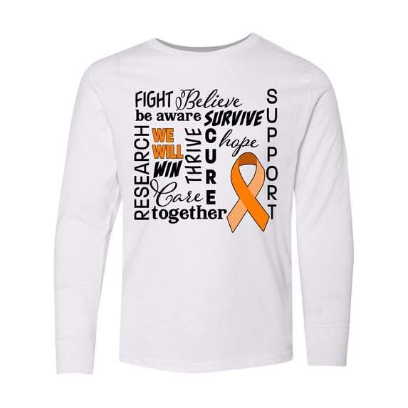 Inktastic Leukemia- Together We Will Win Long Sleeve Youth T-Shirt