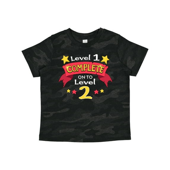 Inktastic Level 1 Complete, on to Level 2 2nd Birthday Level Up Boys or Girls Toddler T-Shirt
