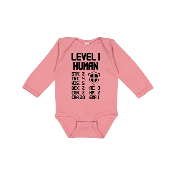 Inktastic Level 1 Human Boys or Girls Long Sleeve Baby Bodysuit
