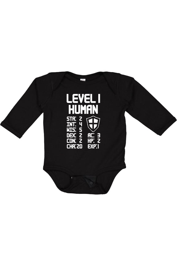 Level 1 Human Boys or Girls Long Sleeve Baby Bodysuit