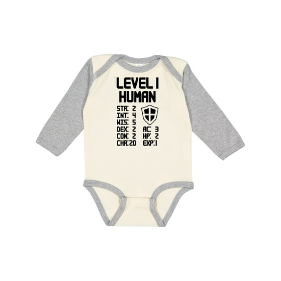 Inktastic Level 1 Human Boys or Girls Long Sleeve Baby Bodysuit