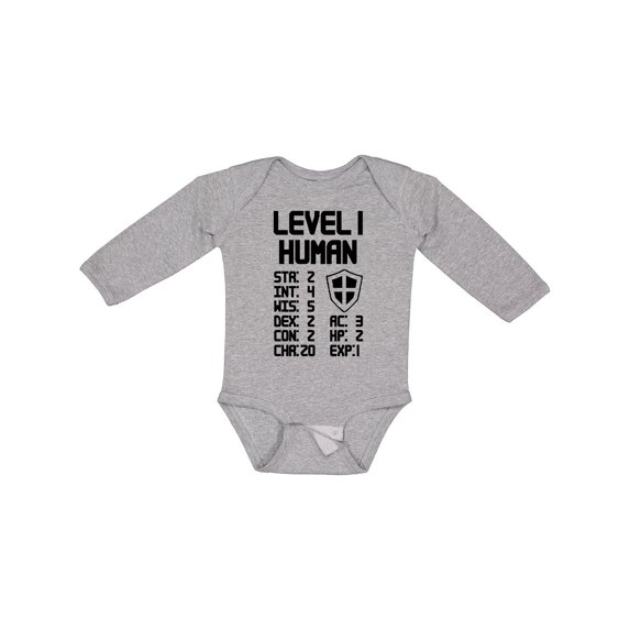 Inktastic Level 1 Human Boys or Girls Long Sleeve Baby Bodysuit